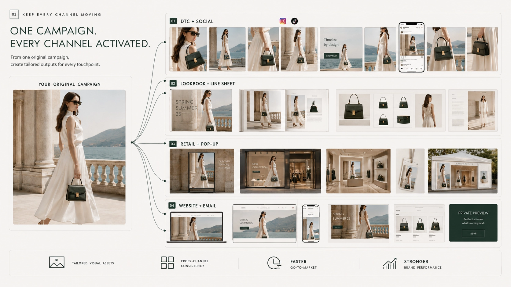 One fashion campaign activated across wholesale, retail, social, ecommerce, email and brand website channels